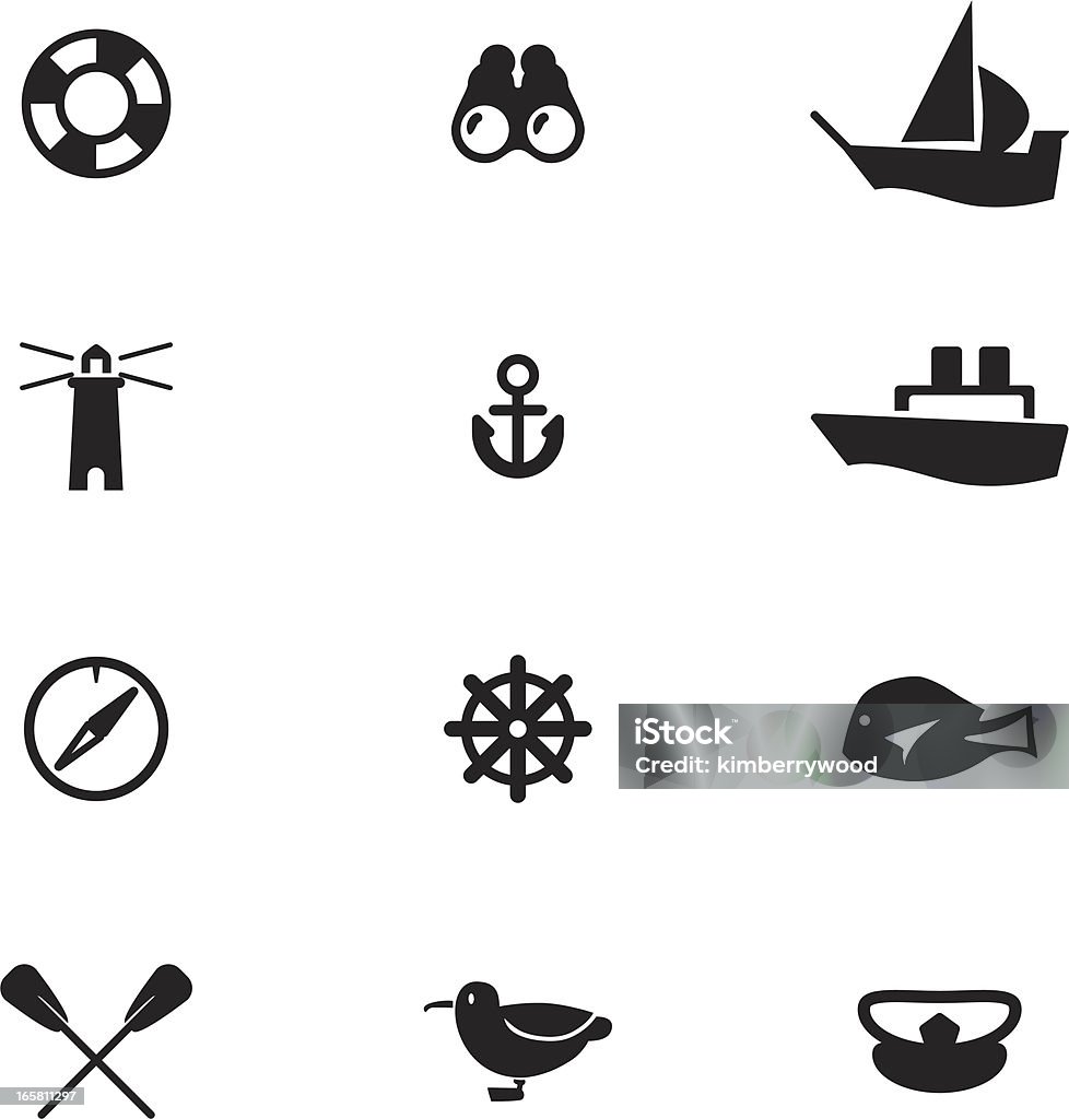 Icône Ensemble nautique - clipart vectoriel de Icône libre de droits