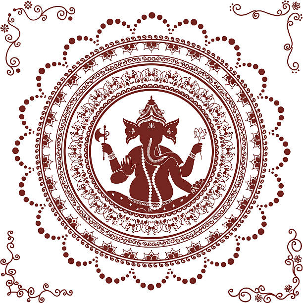 illustrations, cliparts, dessins animés et icônes de ganesh mehndi mandala - elephant god