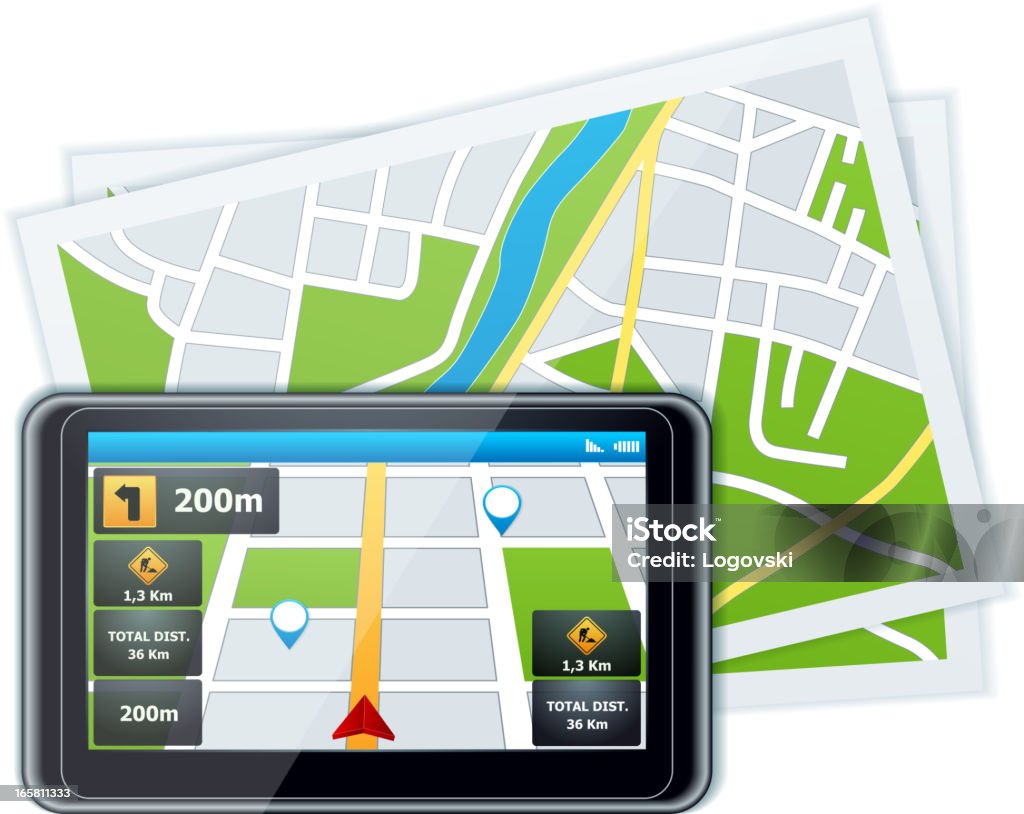 Concepto de GPS - arte vectorial de Calle libre de derechos