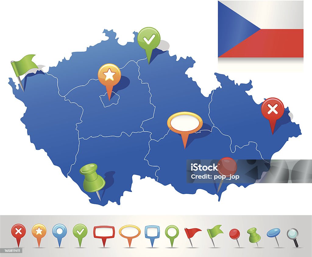 Карта и навигации иконки, Чешская Республика - Векторная графика Без людей роялти-фри