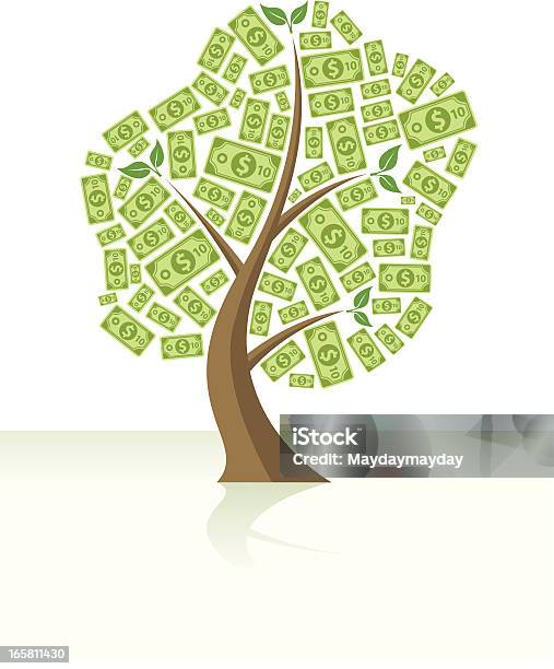 Albero Di Soldi Completo Di Dollari - Immagini vettoriali stock e altre immagini di I soldi non crescono sugli alberi - I soldi non crescono sugli alberi, Vettoriale, Albero