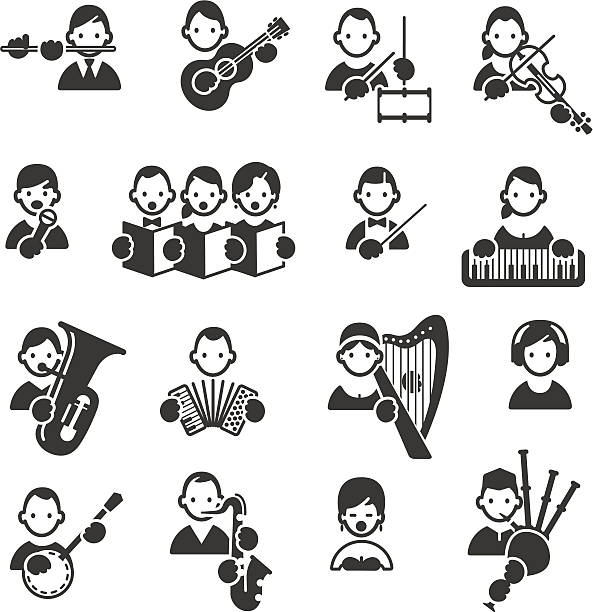 Music icons Set of 16 Music related icons. JPG file and EPS8 file. electric organ stock illustrations