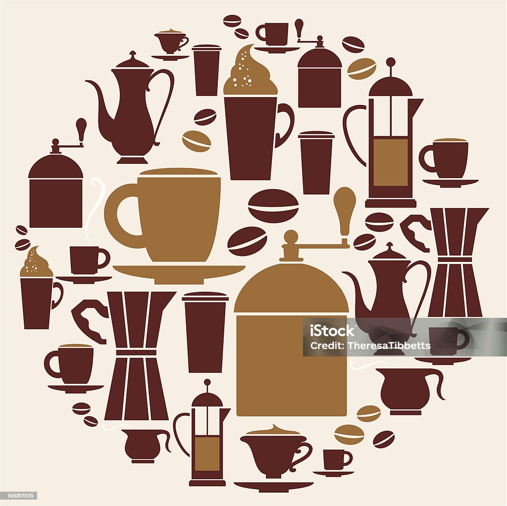 Kawa Zestaw ikon - Grafika wektorowa royalty-free (Cappuccino)
