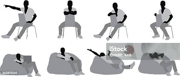 Homem Descansar - Arte vetorial de stock e mais imagens de Sentar-se - Sentar-se, Detrás para Frente, Cadeira