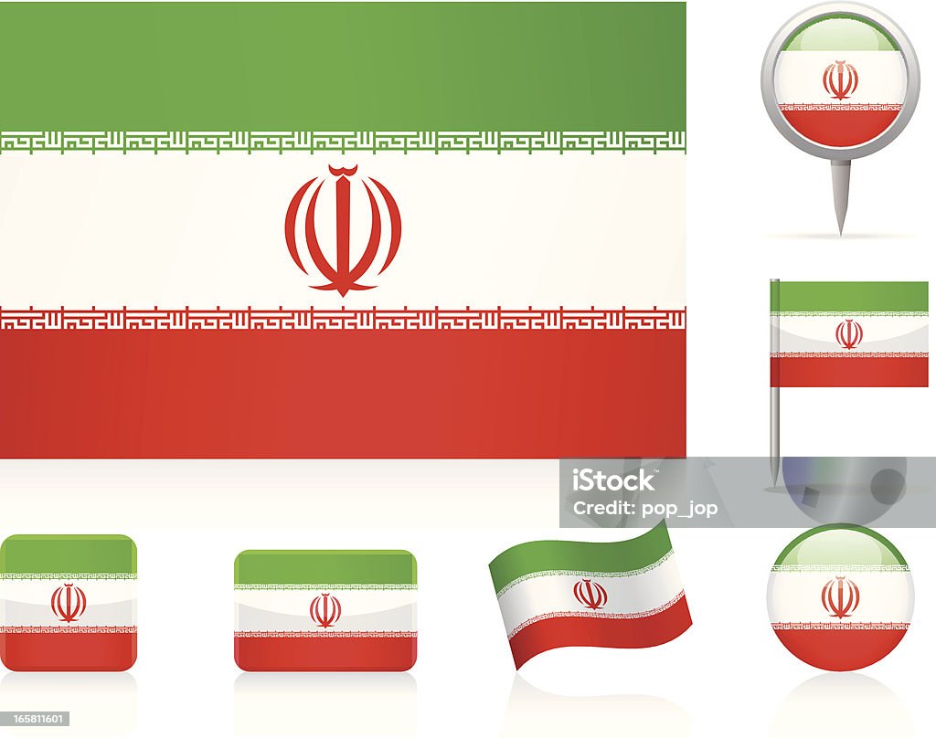 Flaggen der Iran-icon-set - Lizenzfrei Flagge Vektorgrafik