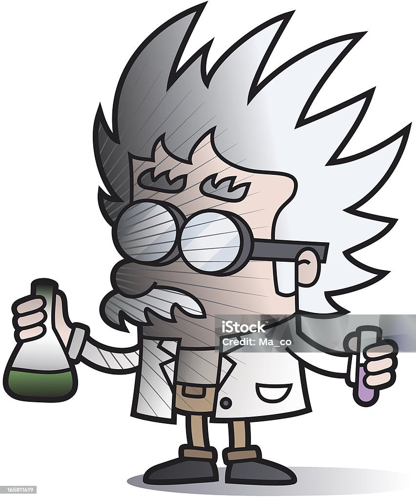 explosion - failed experiment / cartoon scientist vector illustration of a scientist with an unsuccessful esperiment Humor stock vector