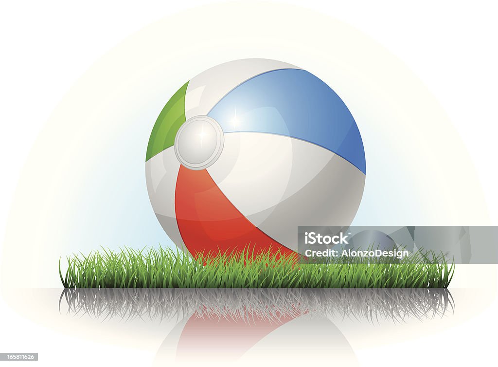 Beach Ball, auf dem Rasen - Lizenzfrei Aufblasbarer Gegenstand Vektorgrafik