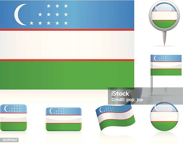 포석 우즈베키스탄아이콘 세트 곡선에 대한 스톡 벡터 아트 및 기타 이미지 - 곡선, 국기, 기
