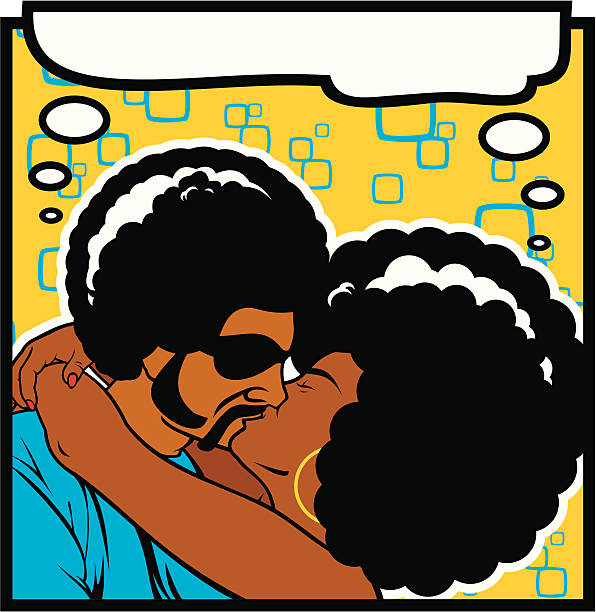 The Kiss Stock Illustration - Download Image Now - African Ethnicity,  Couple - Relationship, Pop Art - iStock