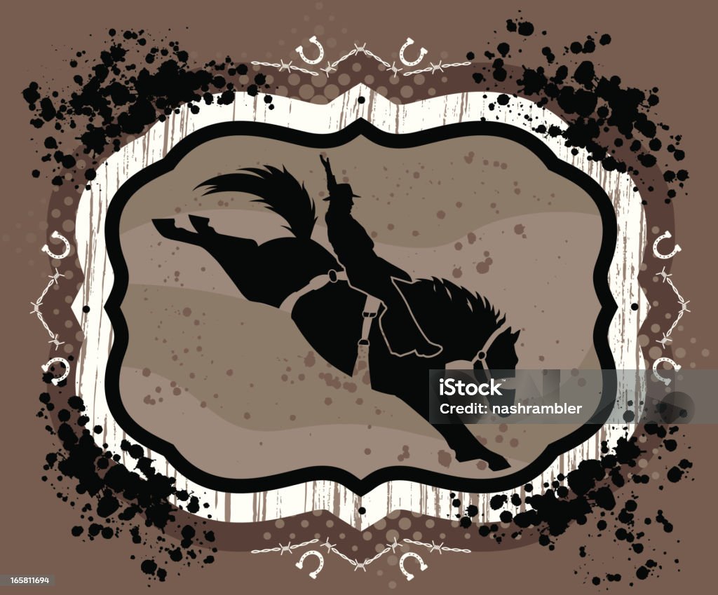 Bronc rider - Royalty-free Arame farpado arte vetorial