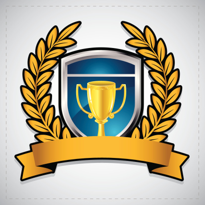 Gold Winner Emblem Illustration