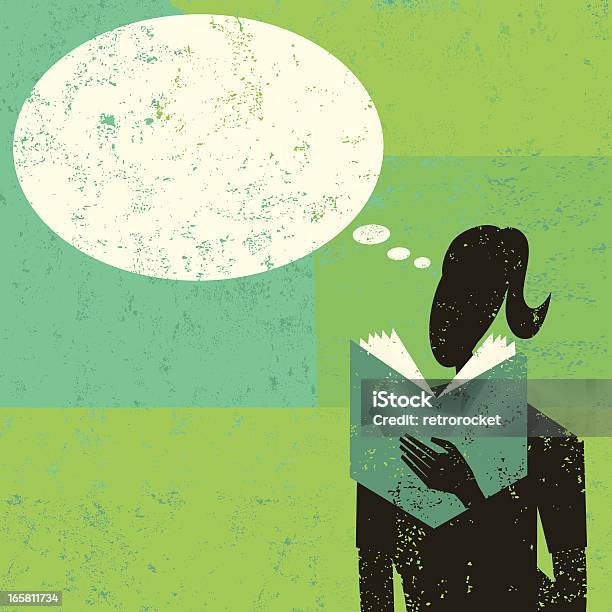 Woman Reading Book Stock Illustration - Download Image Now - Thought Bubble, Reading, Book