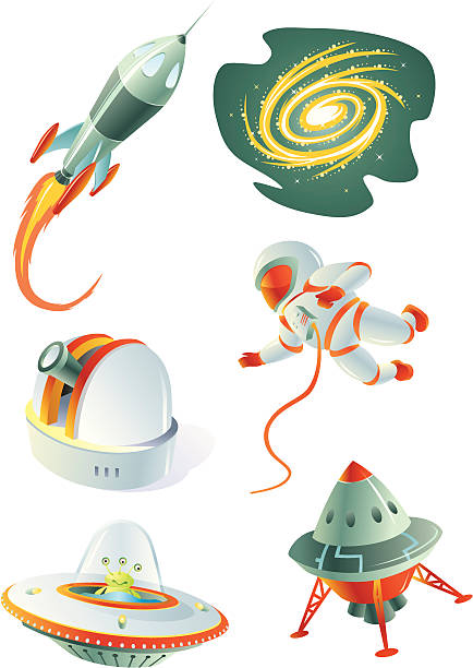 Space Exploration Set Collection of space related theme illustration, properly grouped, simple linear gradients used. Derived from my artwork. More Education Series Lightbox astronaut clipart stock illustrations