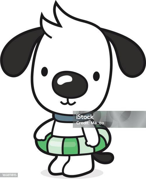 Cartoon Hund Lernen Wollen Schwimmen Und Beach Holiday Stock Vektor Art und mehr Bilder von Hund