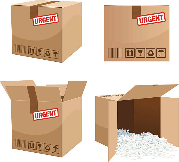 ilustrações de stock, clip art, desenhos animados e ícones de urgente caixa de parcela entrega - overnight delivery illustrations