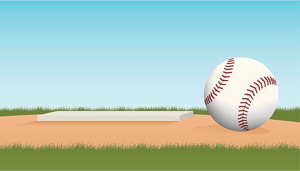 ilustrações, clipart, desenhos animados e ícones de montículo de lançador de beisebol - baseballs baseball baseball diamond grass