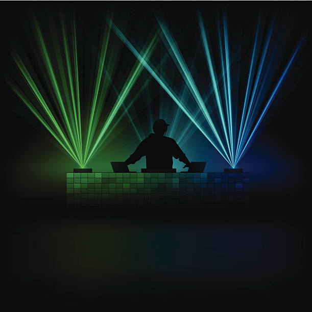 illustrations, cliparts, dessins animés et icônes de musique d'un dj - disco lights audio