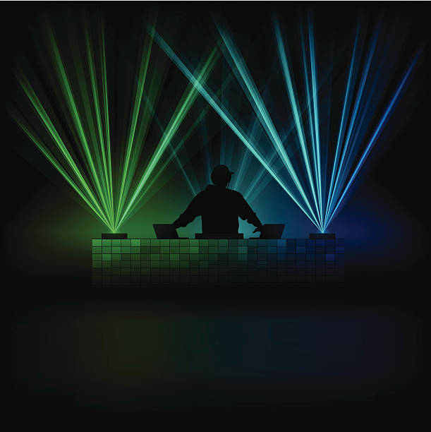 Music DJ Music DJ background with copy space.  radio dj stock illustrations