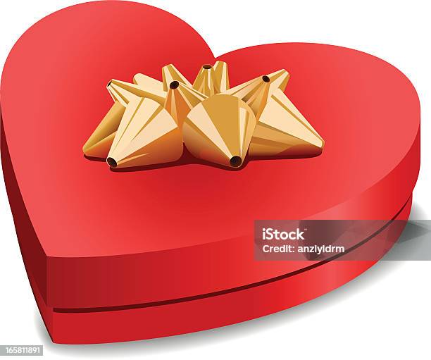 Подарочная Коробка В Форме Сердца — стоковая векторная графика и другие изображения на тему Подарочная коробка - Подарочная коробка, Символ сердца, Без людей