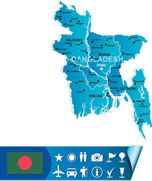 Vector illustration of Bangladesh map