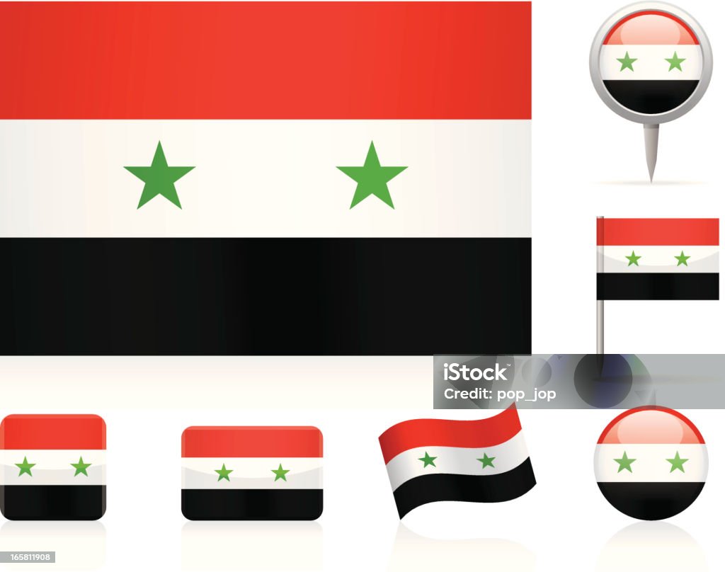 Bandera de siria-icono de - arte vectorial de Bandera libre de derechos