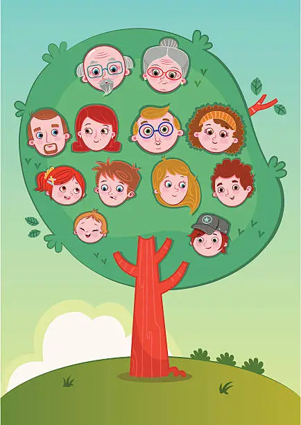 Vector illustration of Family Tree