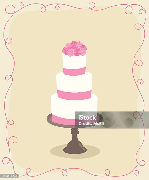 웨딩 케이크 장미 리본에 대한 스톡 벡터 아트 및 기타 이미지 - 리본, 0명, 결혼식