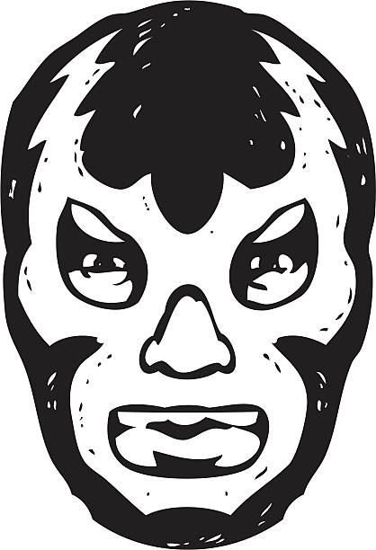 ilustraciones, imágenes clip art, dibujos animados e iconos de stock de luchador máscara facial - wrestling