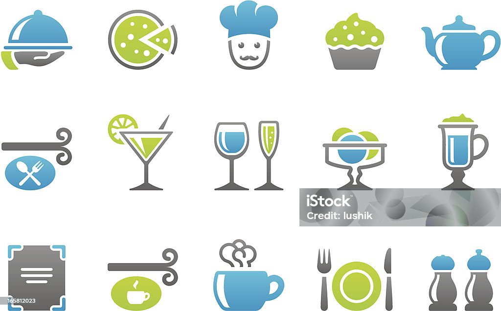 Stampico ikony-JADŁO i Pijają - Grafika wektorowa royalty-free (Alkohol - napój)