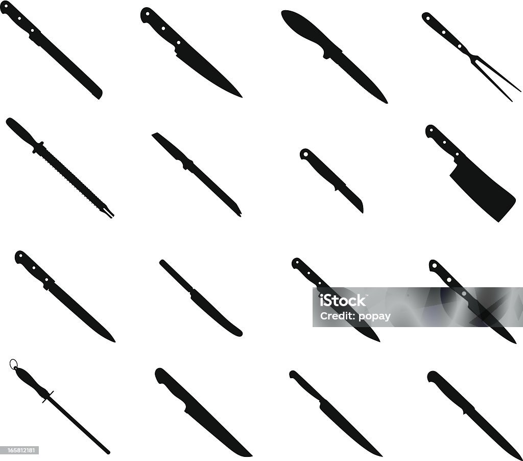 Нож силуэт - Векторная графика Столовый нож роялти-фри