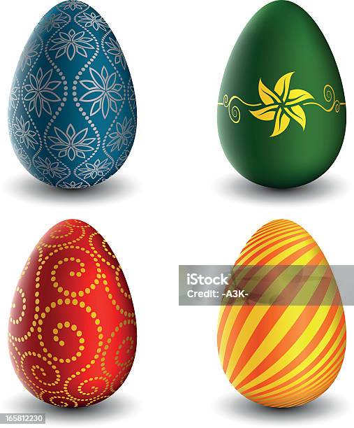 Ovos De Páscoailustração Vetorial - Arte vetorial de stock e mais imagens de Ovo de Páscoa - Ovo de Páscoa, Abstrato, Branco