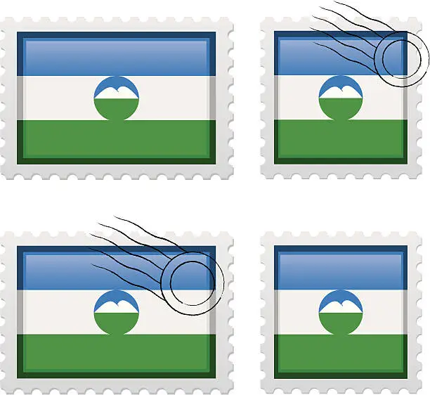 Vector illustration of Kabardino-Balkaria stamp