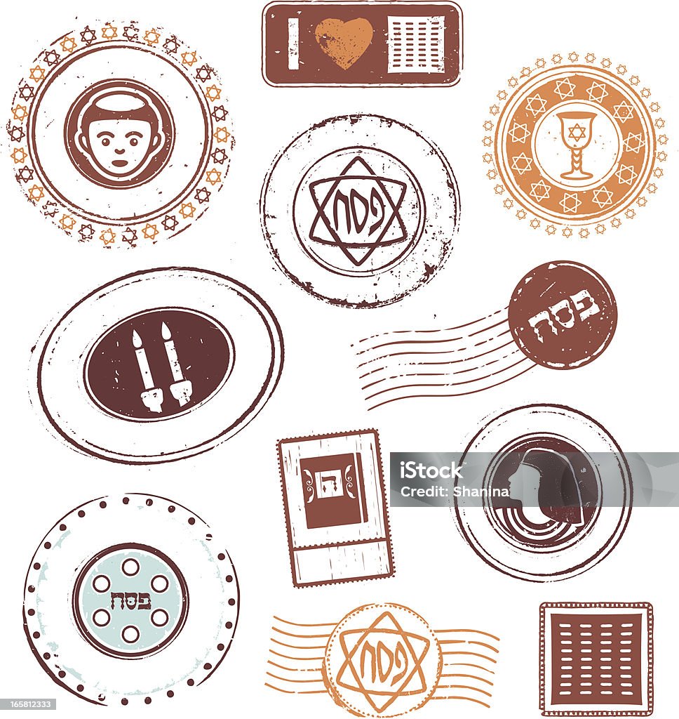 Pascua judía sellos de goma - arte vectorial de Sello de caucho libre de derechos