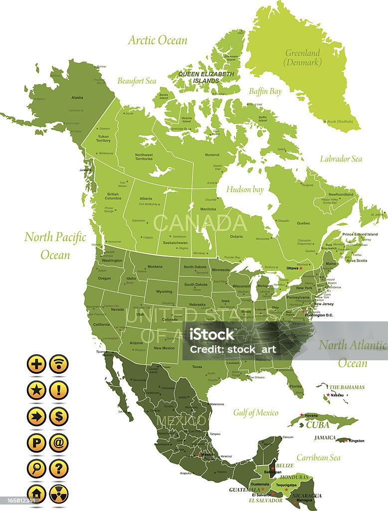 Nord America - arte vettoriale royalty-free di Alaska - Stato USA