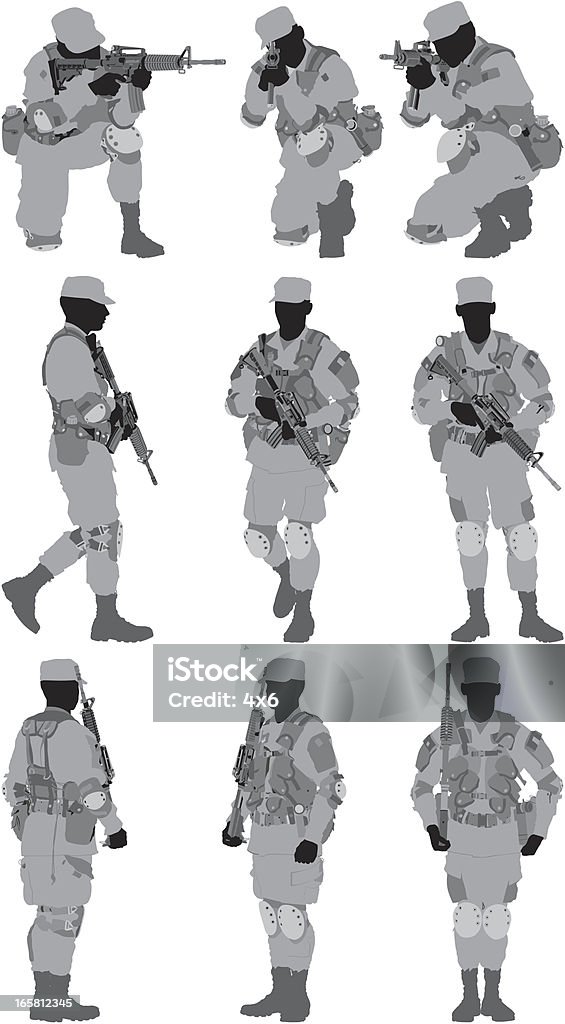 Multiple Images Of An Army Man Stock Illustration - Download Image Now ...
