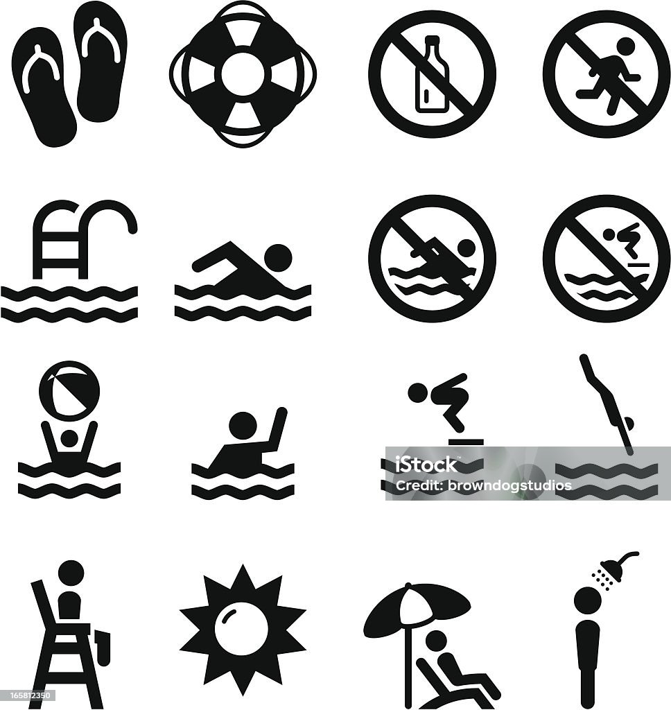 水泳のアイコン-ブラックシリーズ - アイコンのロイヤリティフリーベクトルアート