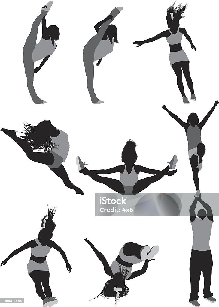 Female gymnast in action Female gymnast in actionhttp://www.twodozendesign.info/i/1.png Arms Raised stock vector
