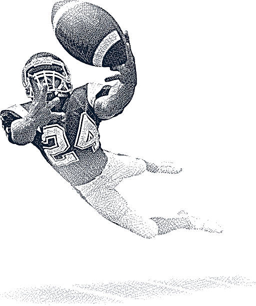 wide receiver сделать фантастические catch - traditional sport illustrations stock illustrations