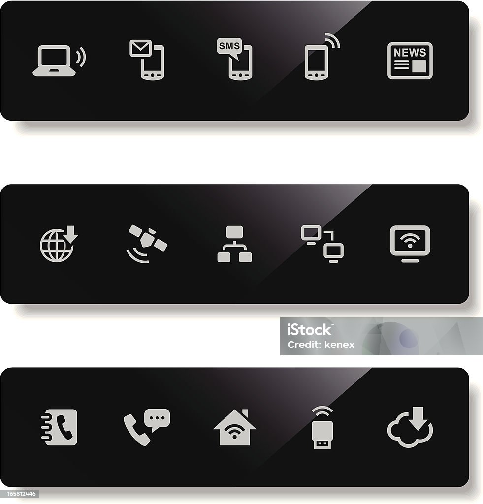 Mobile icônes Ensemble/Communication - clipart vectoriel de Application mobile libre de droits