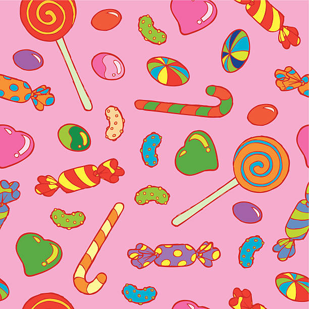 illustrazioni stock, clip art, cartoni animati e icone di tendenza di caramelle senza cuciture - hard candy candy backgrounds multi colored