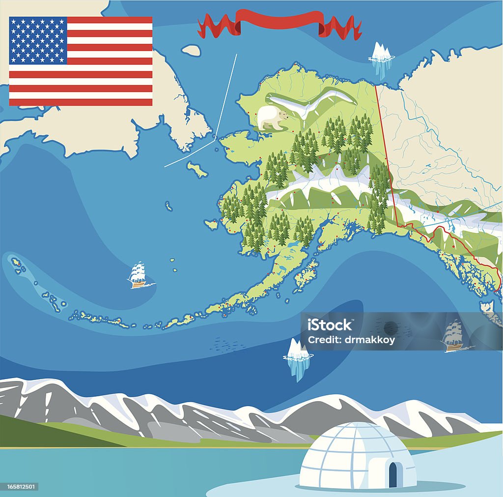 Stan Alaska - Grafika wektorowa royalty-free (Arktyka)