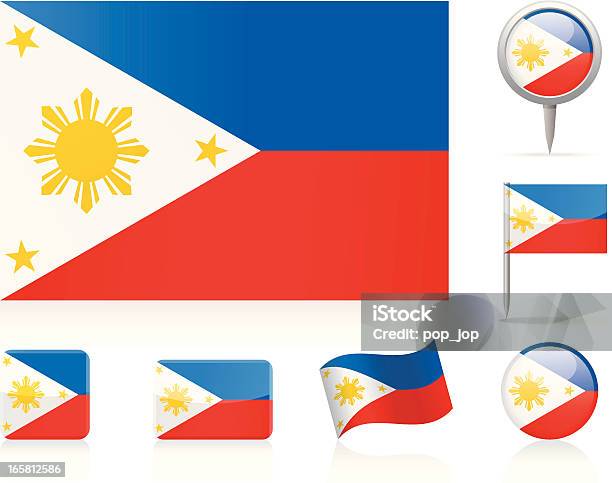 Bandiera Delle Filippineicona Set - Immagini vettoriali stock e altre immagini di Bandiera - Bandiera, Bandiera delle Filippine, Bandiera nazionale