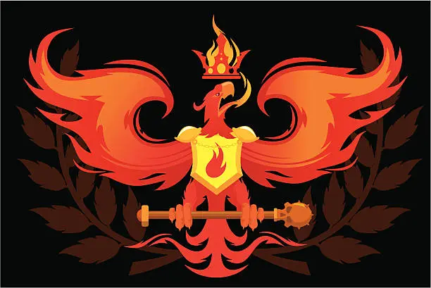 Vector illustration of Phoenix bird