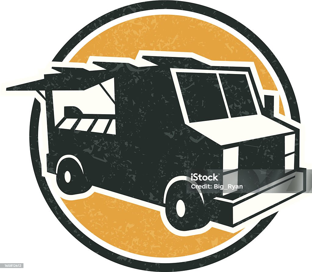 food truck logo logo style illustration of a food truck with light grunge look Food Truck stock vector