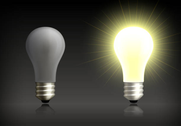 Light Bulb On And Off Background Stock Illustration - Download Image - Light Bulb, - Natural Phenomenon, Illuminated iStock