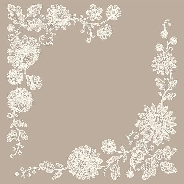 Vector illustration of Lace. Corners.