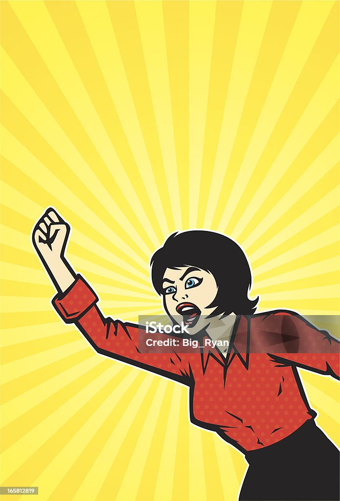 Cómic mujer gritar - arte vectorial de 1950-1959 libre de derechos
