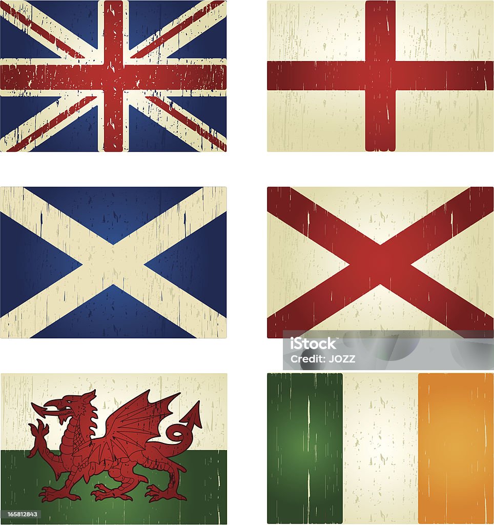 La Grande-Bretagne grunge flags - clipart vectoriel de Angleterre libre de droits