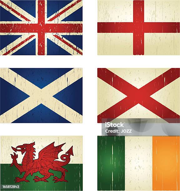 La Grandebretagne Grunge Flags Vecteurs libres de droits et plus d'images vectorielles de Angleterre - Angleterre, Pays de Galles, Écosse