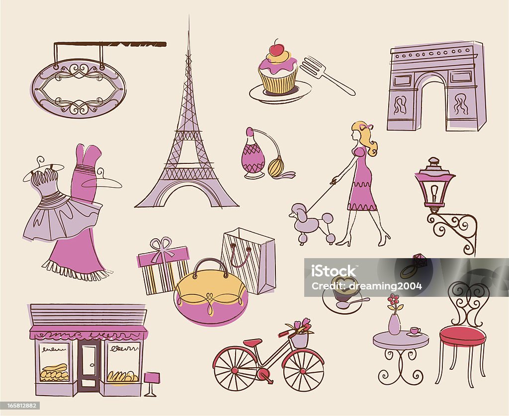 paris element design A set of decorative elements about Paris.  Paris - France stock vector